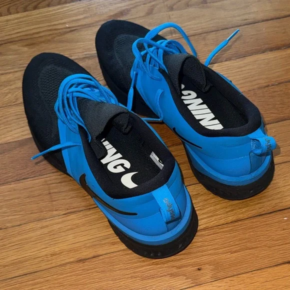 Nike Men’s Epic React Flyknit 2 - custom NikeID Royal Blue/Black - Picture 2 of 5